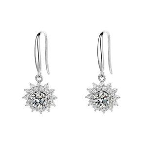 1CT Sunflower Drop Moissanite Diamond Earrings